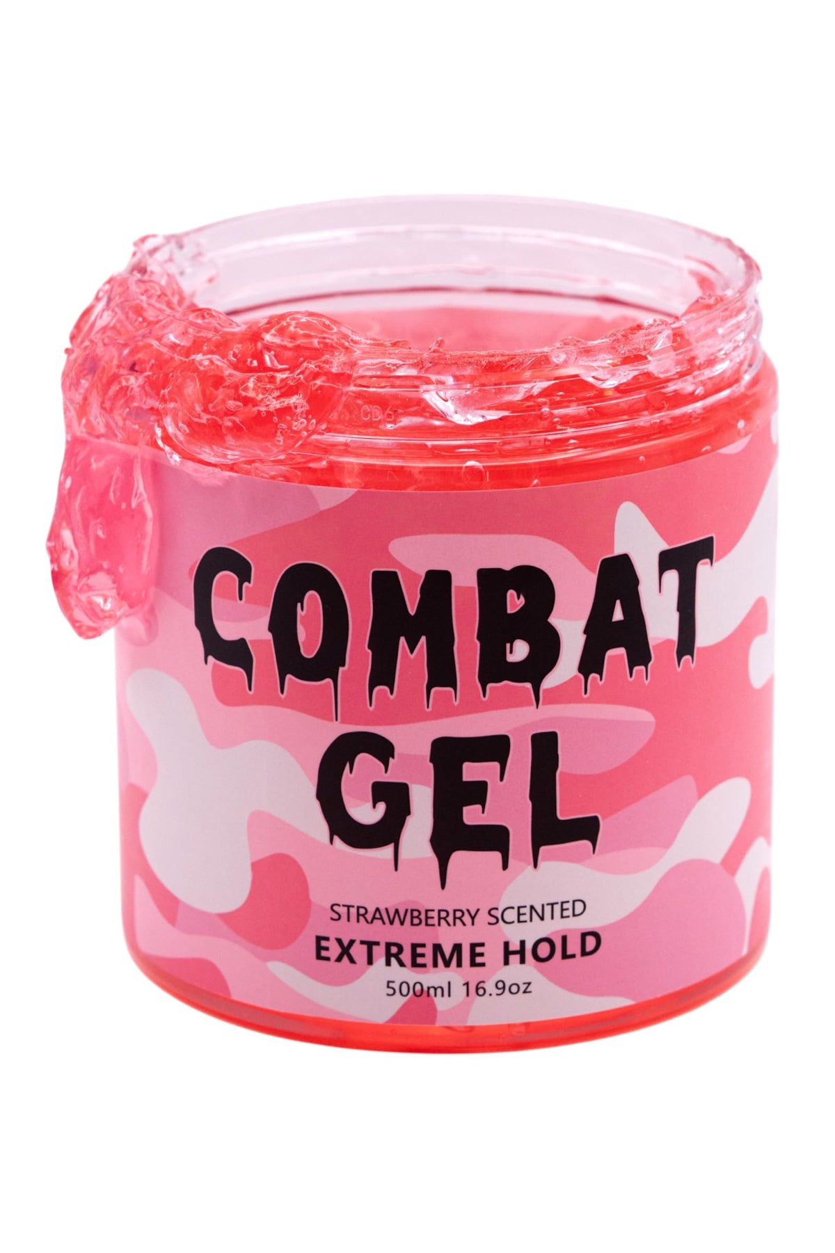 Combat Gel Extreme Hold Hair Gel 500 ML Strawberry front view