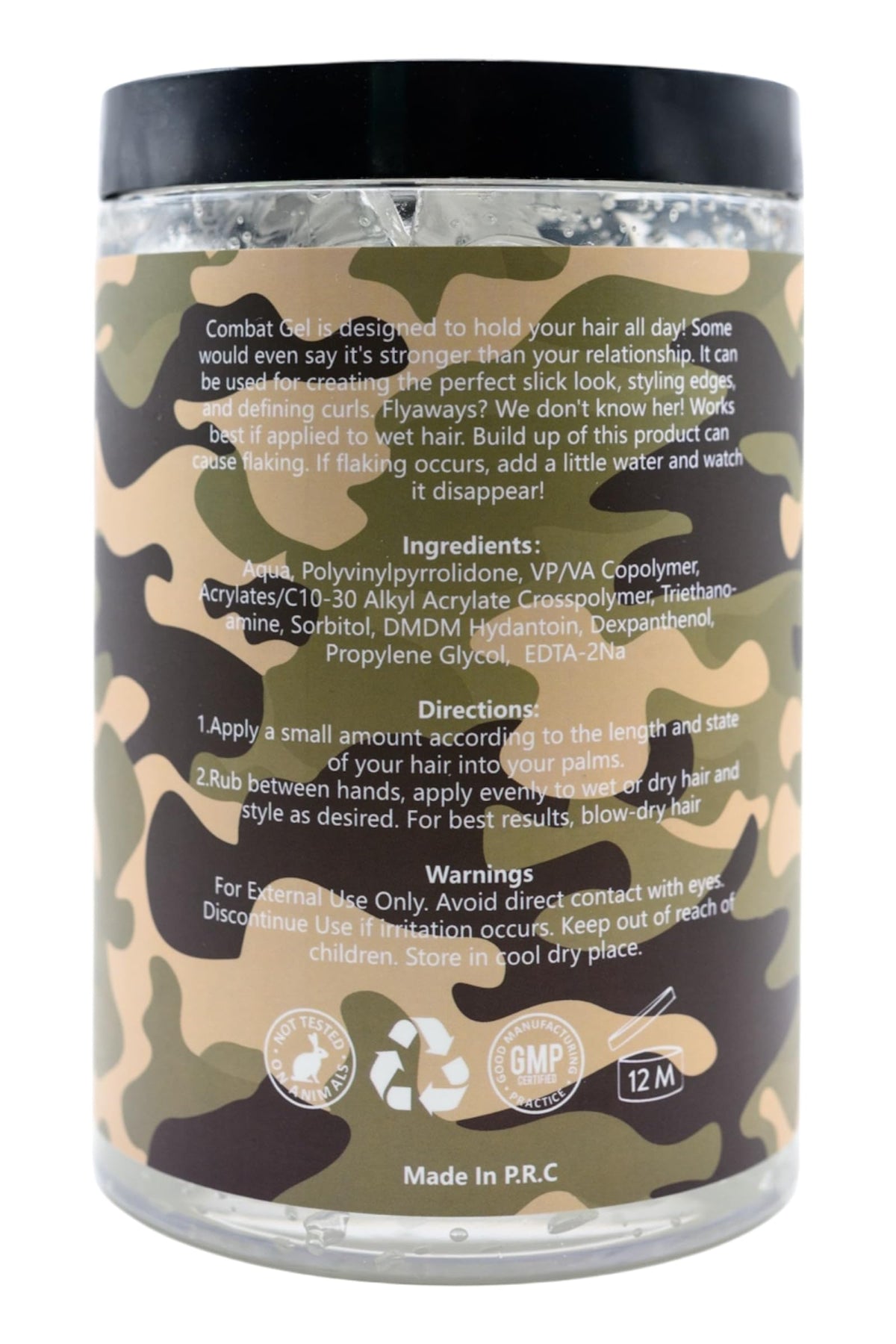 Combat Gel Extreme Hold Hair Gel application on hair