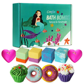 comfso Bath Bombs for Kids 10-Pack assorted scents and colors