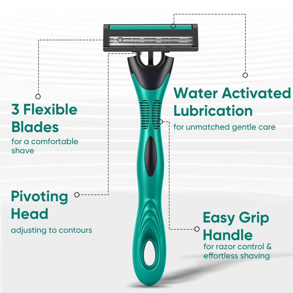 Comfycheer disposable razors with lubricating soap strip close-up