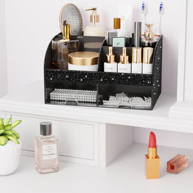 COMFYROOM Bling Makeup Organizer with cosmetics displayed inside