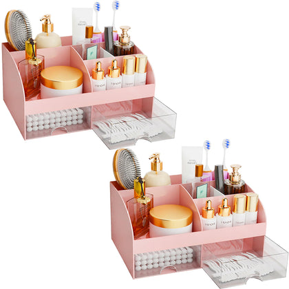 COMFYROOM Makeup Organizer front view with transparent drawers
