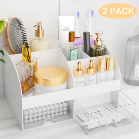 COMFYROOM Makeup Organizer side view showcasing multiple compartments