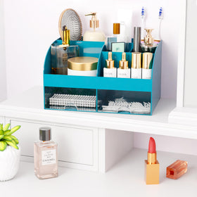 COMFYROOM Makeup Organizer with various cosmetics inside