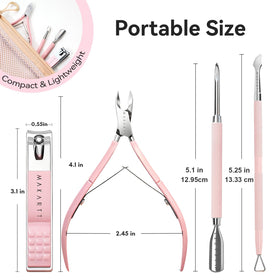 Compact pink design of Makartt manicure kit