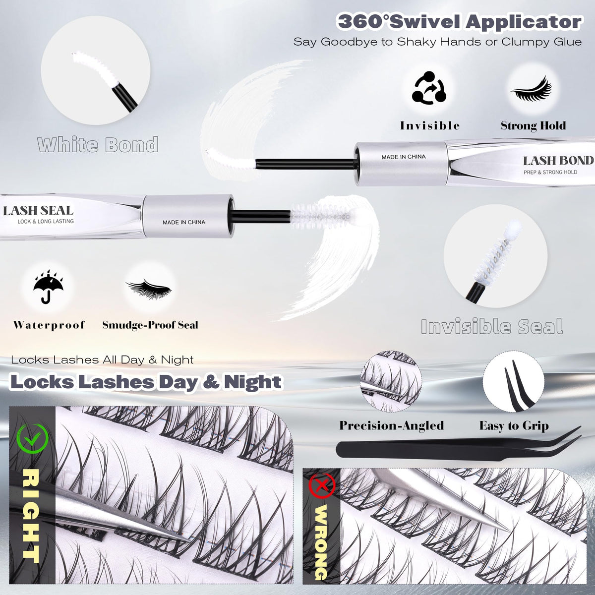 Comparison of lash lengths 8mm, 10mm, 12mm