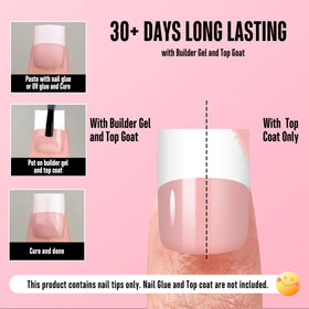 Comparison of NOVO OVO Baby Pink nail tips with standard options
