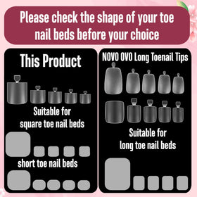 Comparison of NOVO OVO Sharp Square Toe Nail Tips with traditional tips