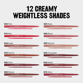 Comparison of REVLON ColorStay Lip Liners in various shades