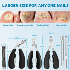Complete 7-in-1 pedicure kit including clippers and tools