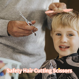 Complete CIICII Kids Hair Cutting Kit with leather bag and accessories