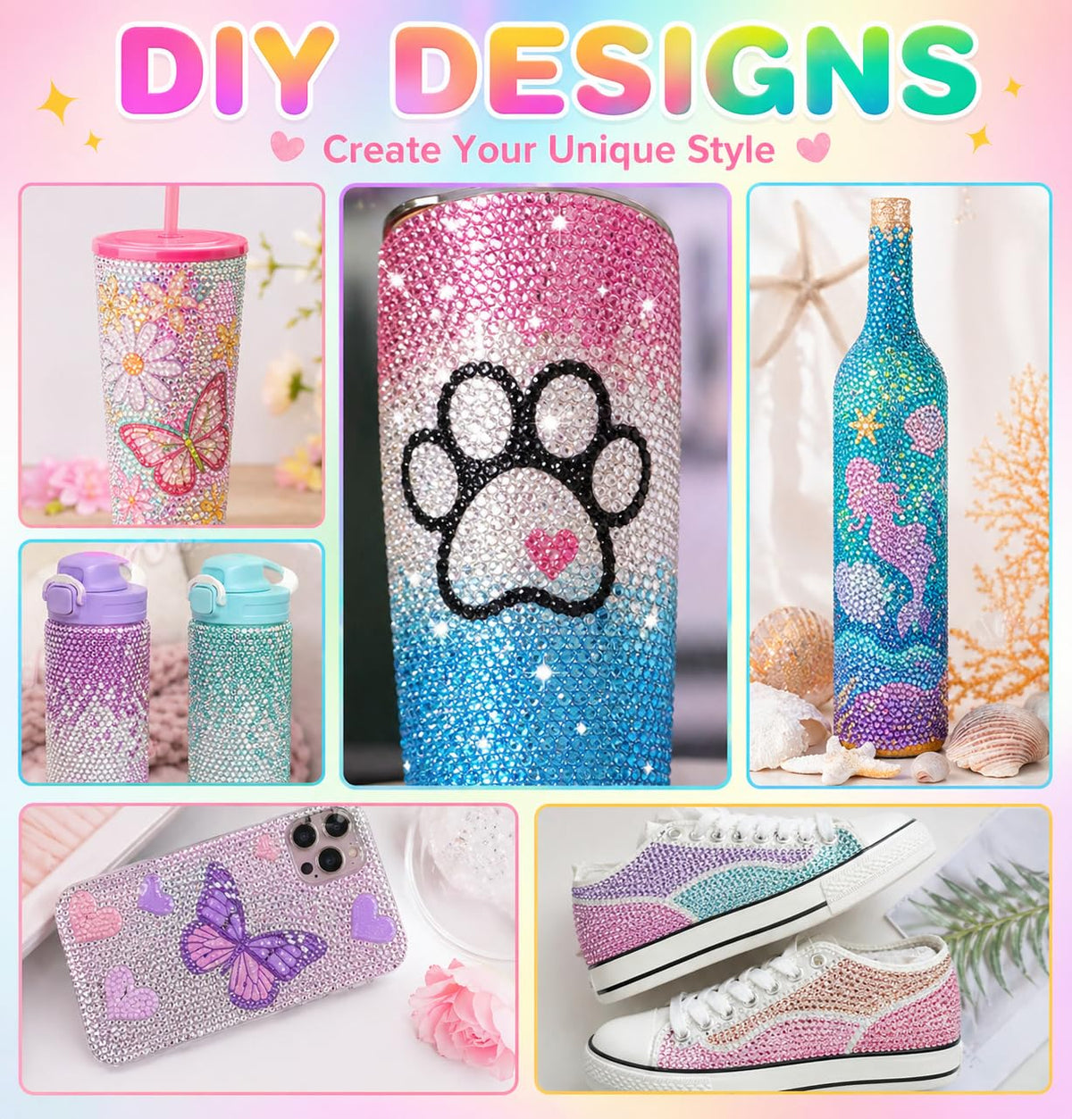 Complete kit showing all tools and rhinestones