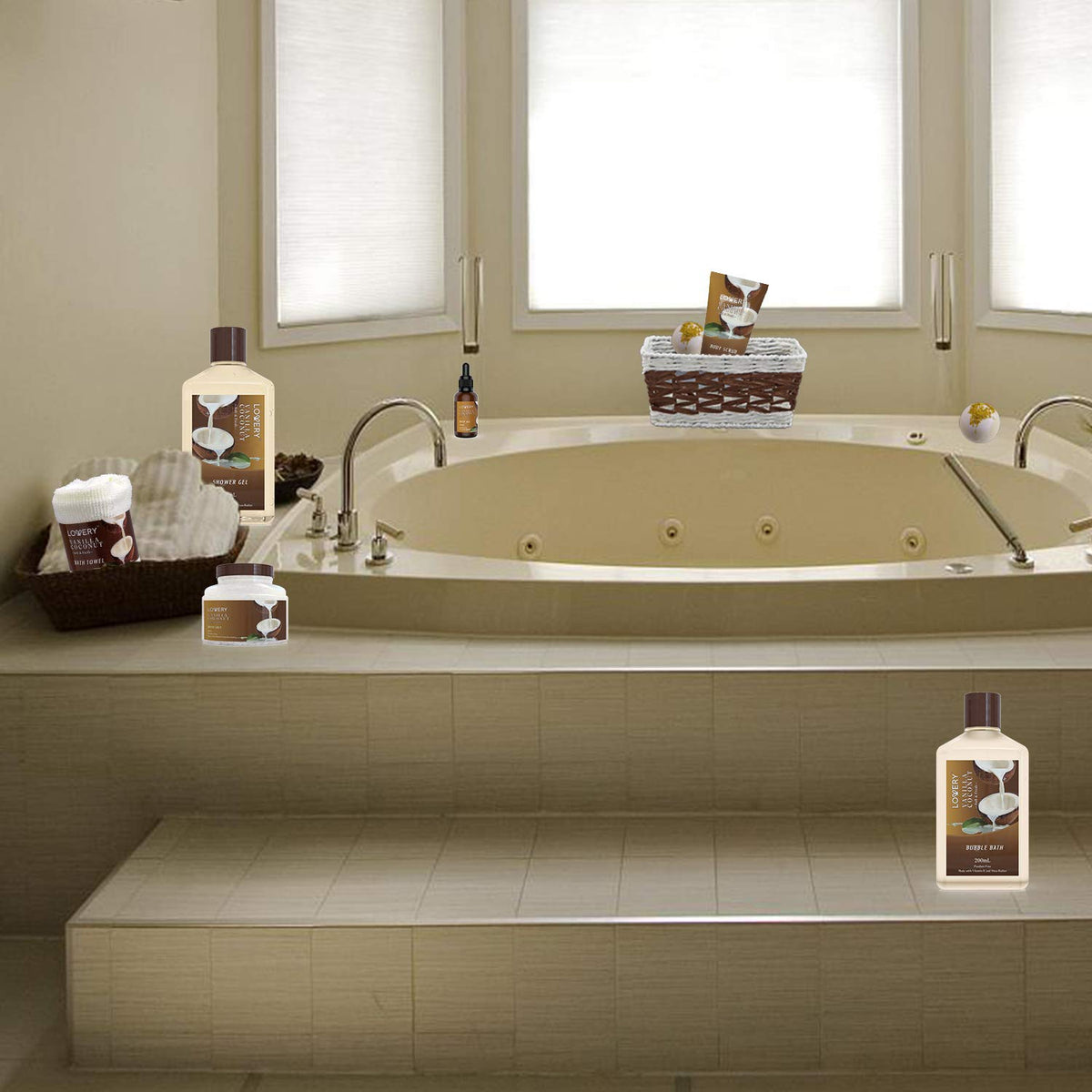 Complete LOVERY Spa Gift Basket arrangement