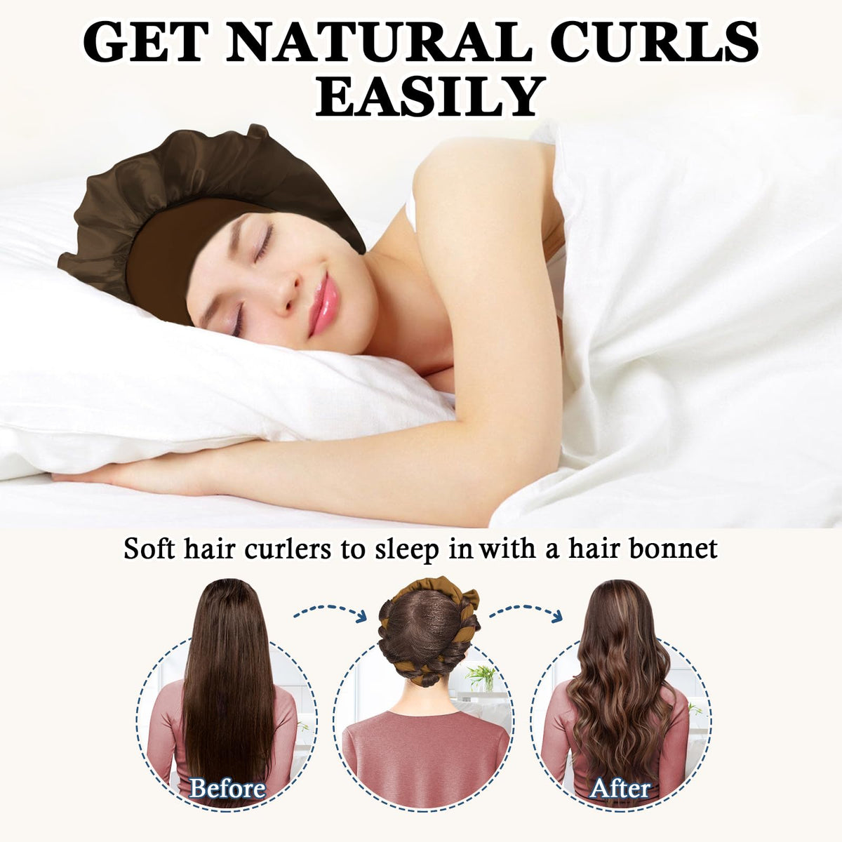 Complete set of Gwabee Velvet Heatless Curls with satin bonnet and hair ties
