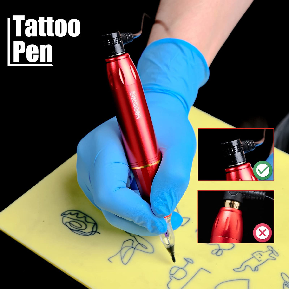 Complete tattoo kit laid out on a table showing all components