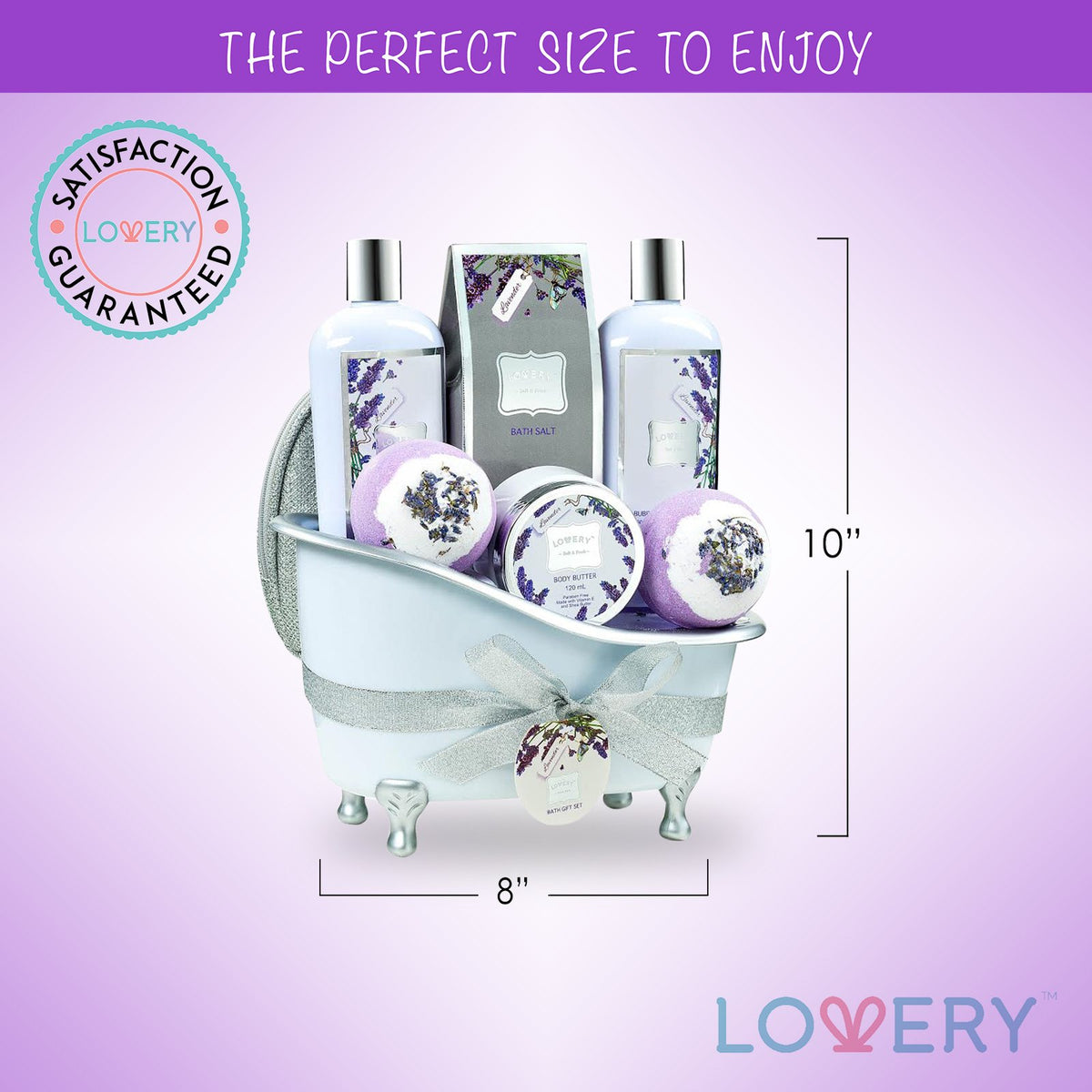 Complete view of LOVERY Bath Gift Basket Set