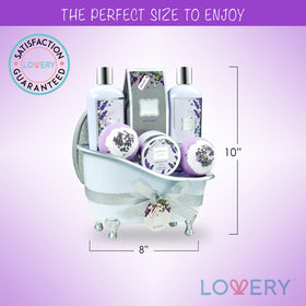 Complete view of LOVERY Bath Gift Basket Set