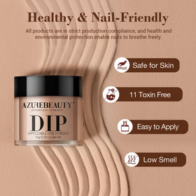 Completed manicure using AZUREBEAUTY dip powder kit