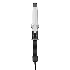 Conair 1-Inch Curling Iron front view with black and silver design