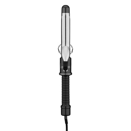 Conair 1-Inch Curling Iron front view with black and silver design