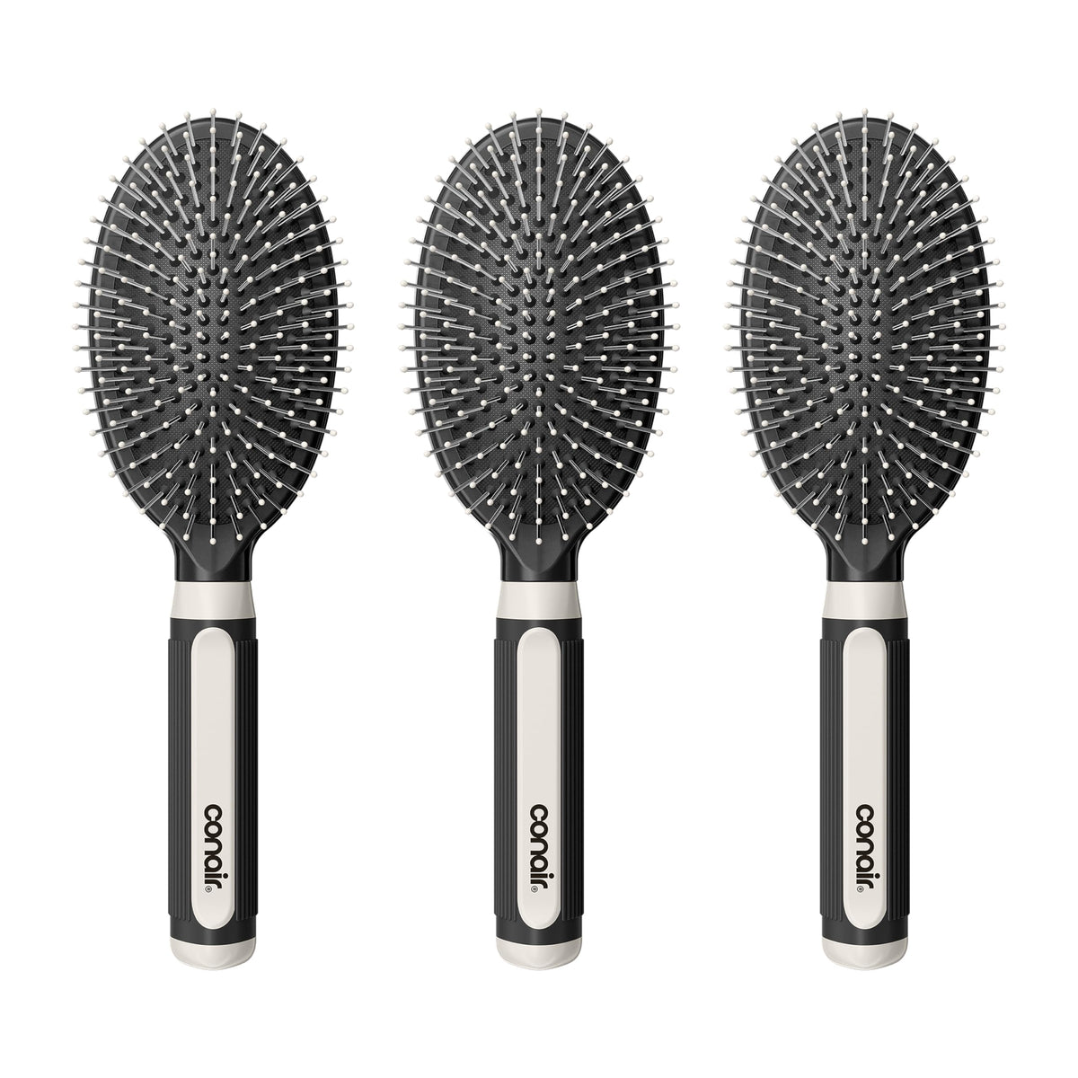 Conair 3-Pack Hair Brushes with metal bristles front view