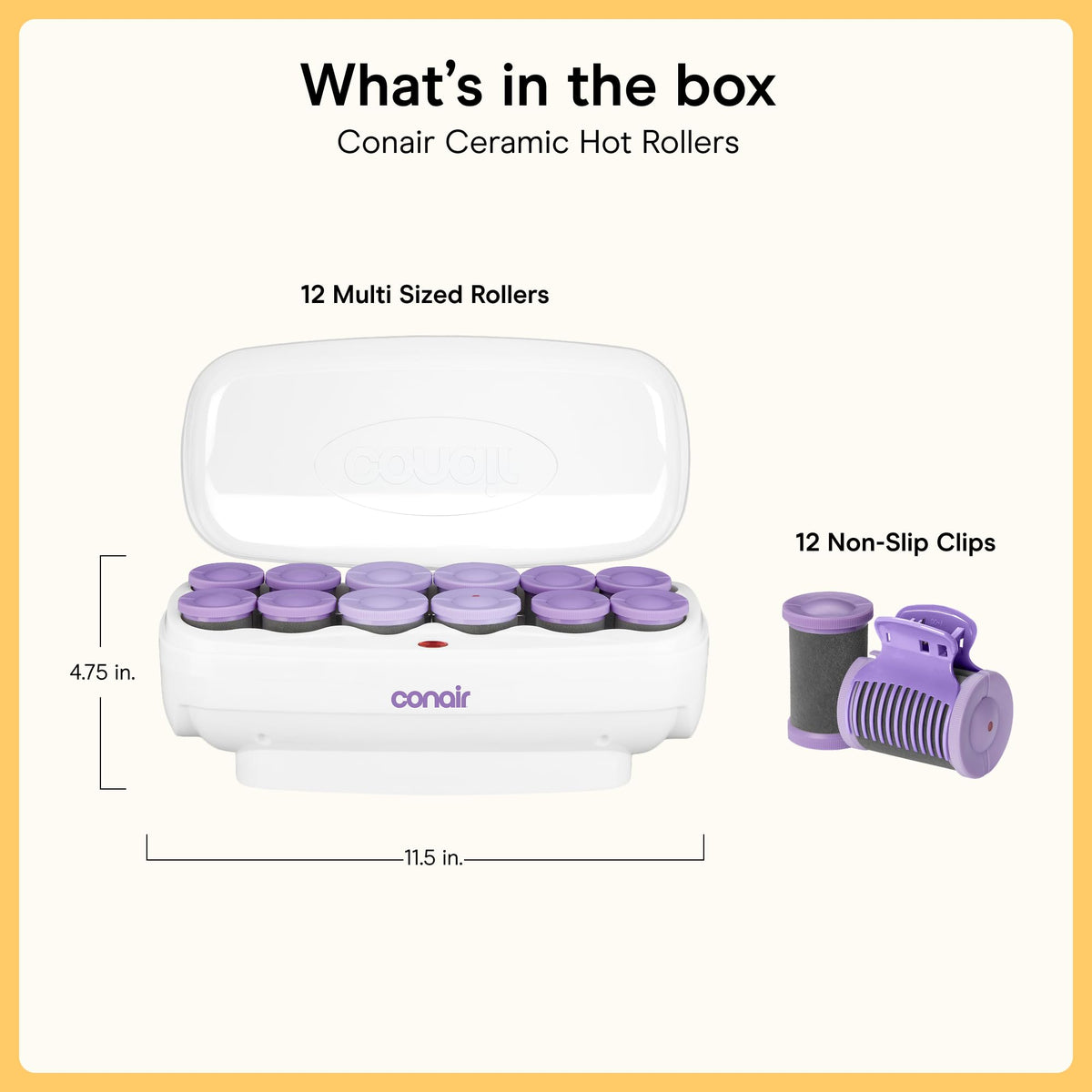 Conair Ceramic Hot Rollers showing clips and rollers together