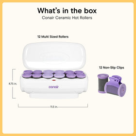 Conair Ceramic Hot Rollers showing clips and rollers together