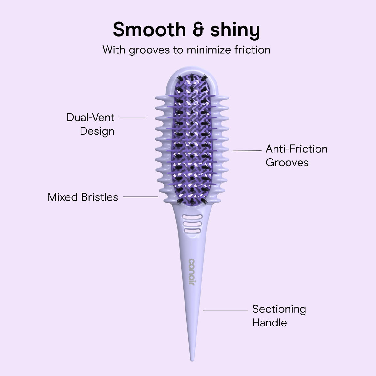 Conair Curl Define Pro Detangling Hair Brush in a styling routine