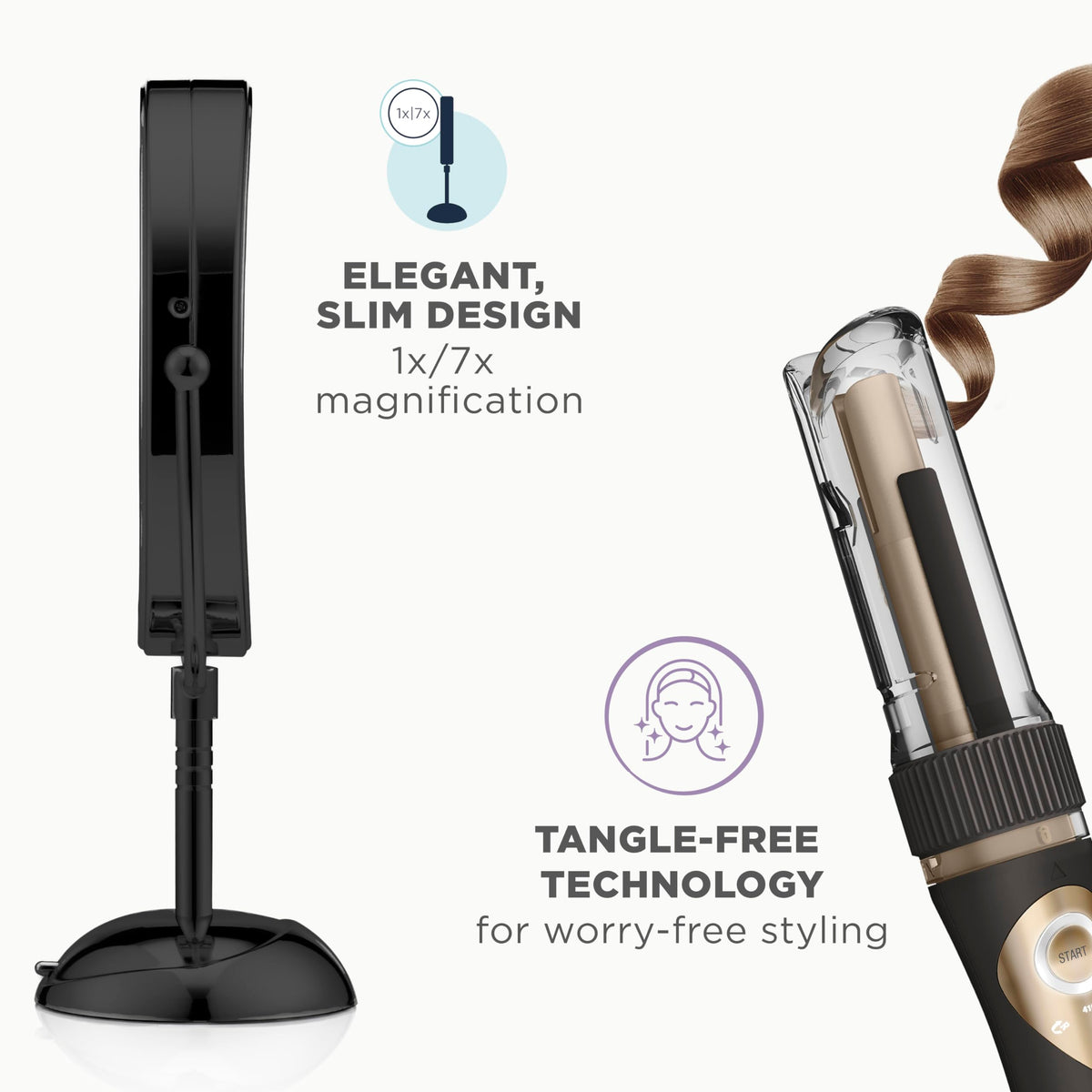 Conair Curl Secret Automatic Curling Iron in use