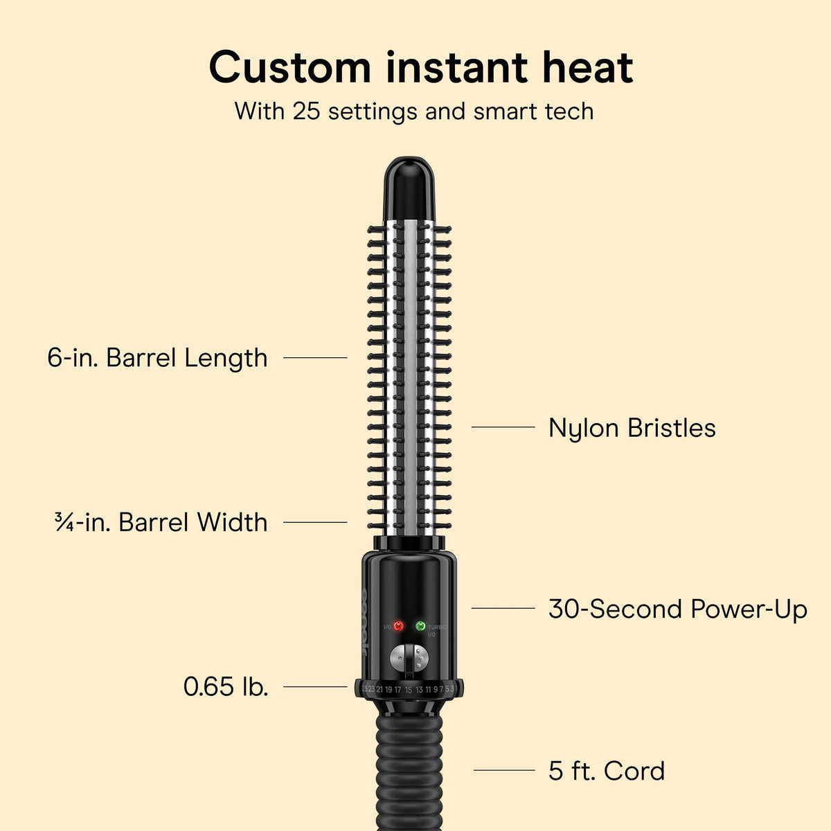 Conair Curling Iron Brush in use on short hair