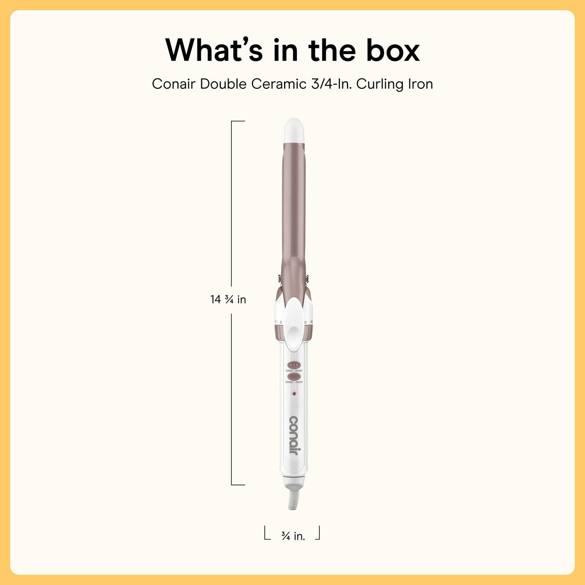 Conair Curling Iron Double Ceramic 3/4-in back view