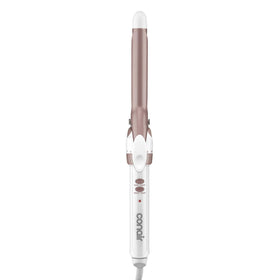 Conair Curling Iron Double Ceramic 3/4-in front view in white and rose gold