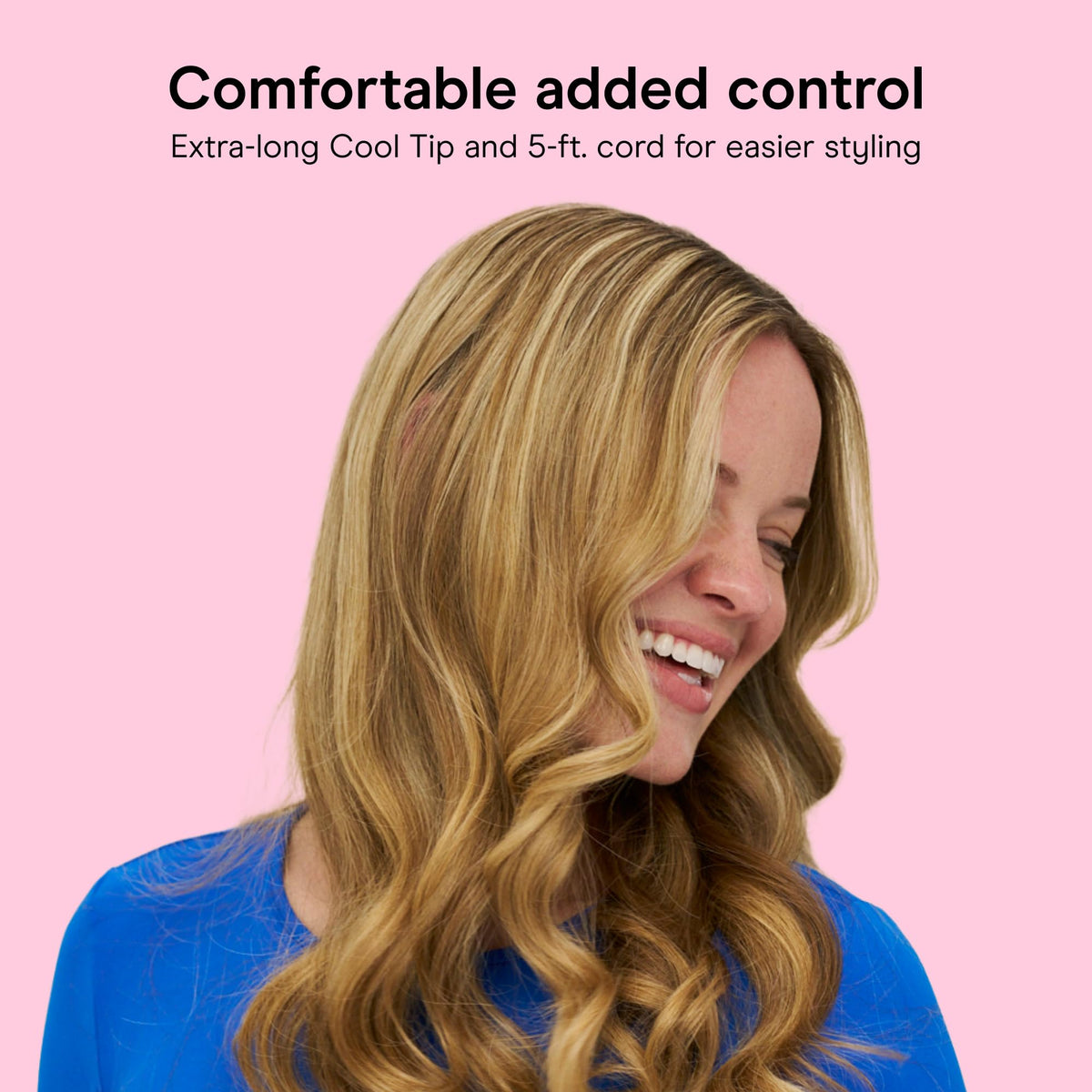 Conair Curling Iron in a lifestyle setting with styled hair