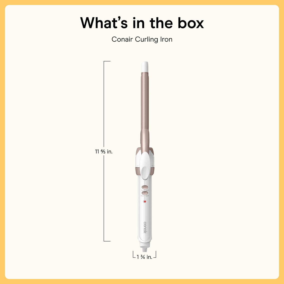 Conair Curling Iron showing precision heat settings