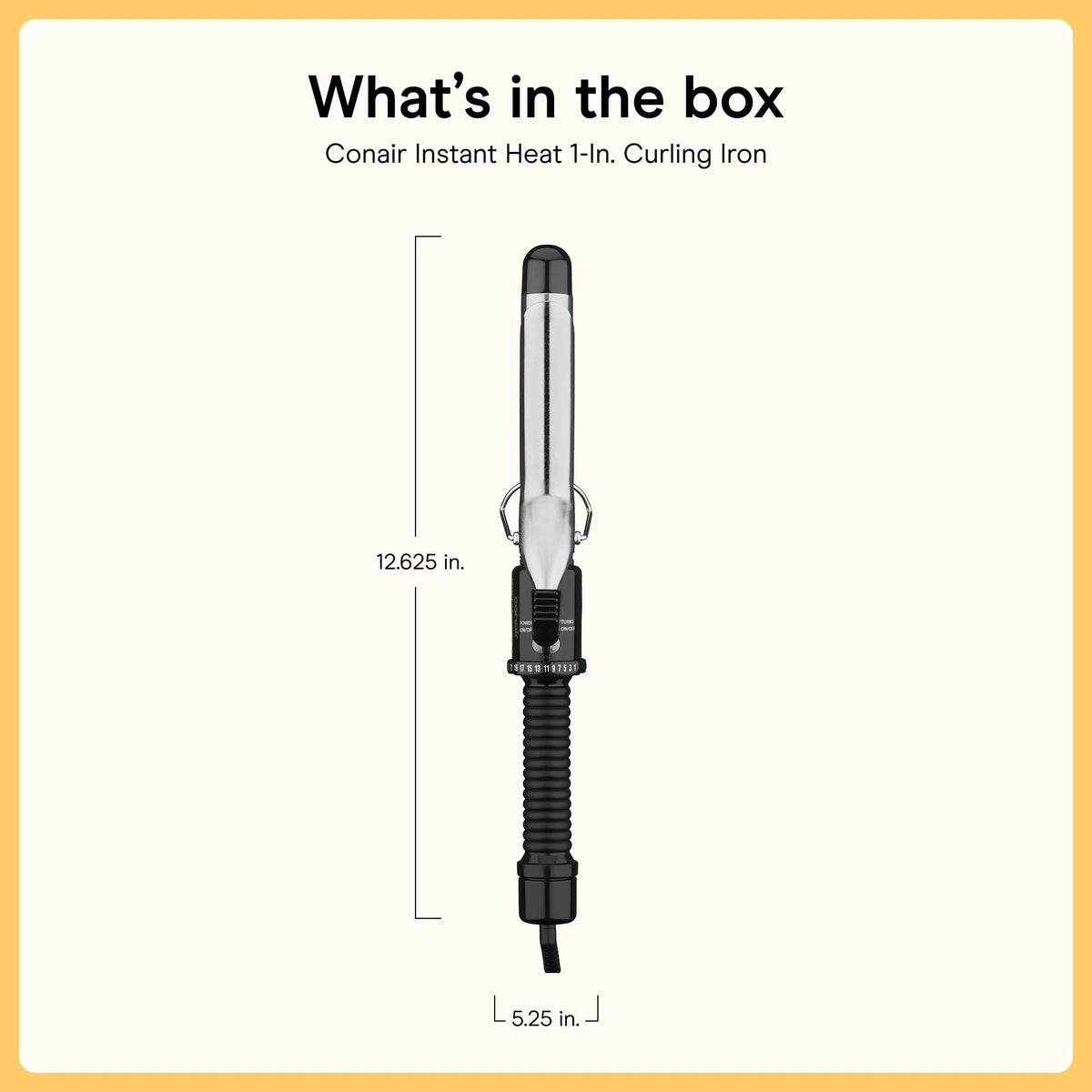 Conair Curling Iron showing the Turbo Heat feature