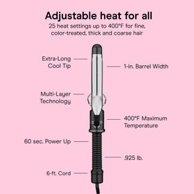 Conair Curling Iron side view highlighting the 5-foot cord