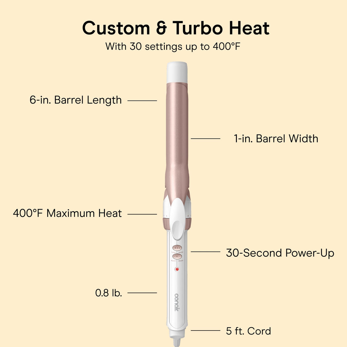Conair Curling Iron with 5-foot cord for easy styling