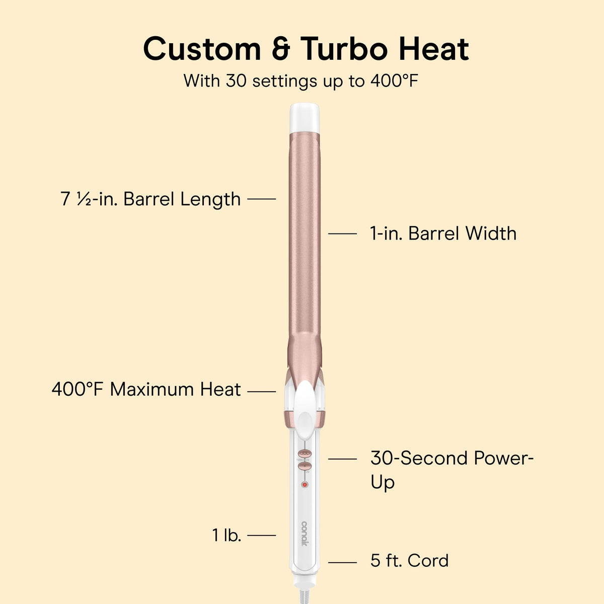 Conair curling iron with a cool tip for safe handling