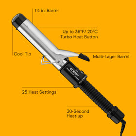 Conair curling iron with heat settings display