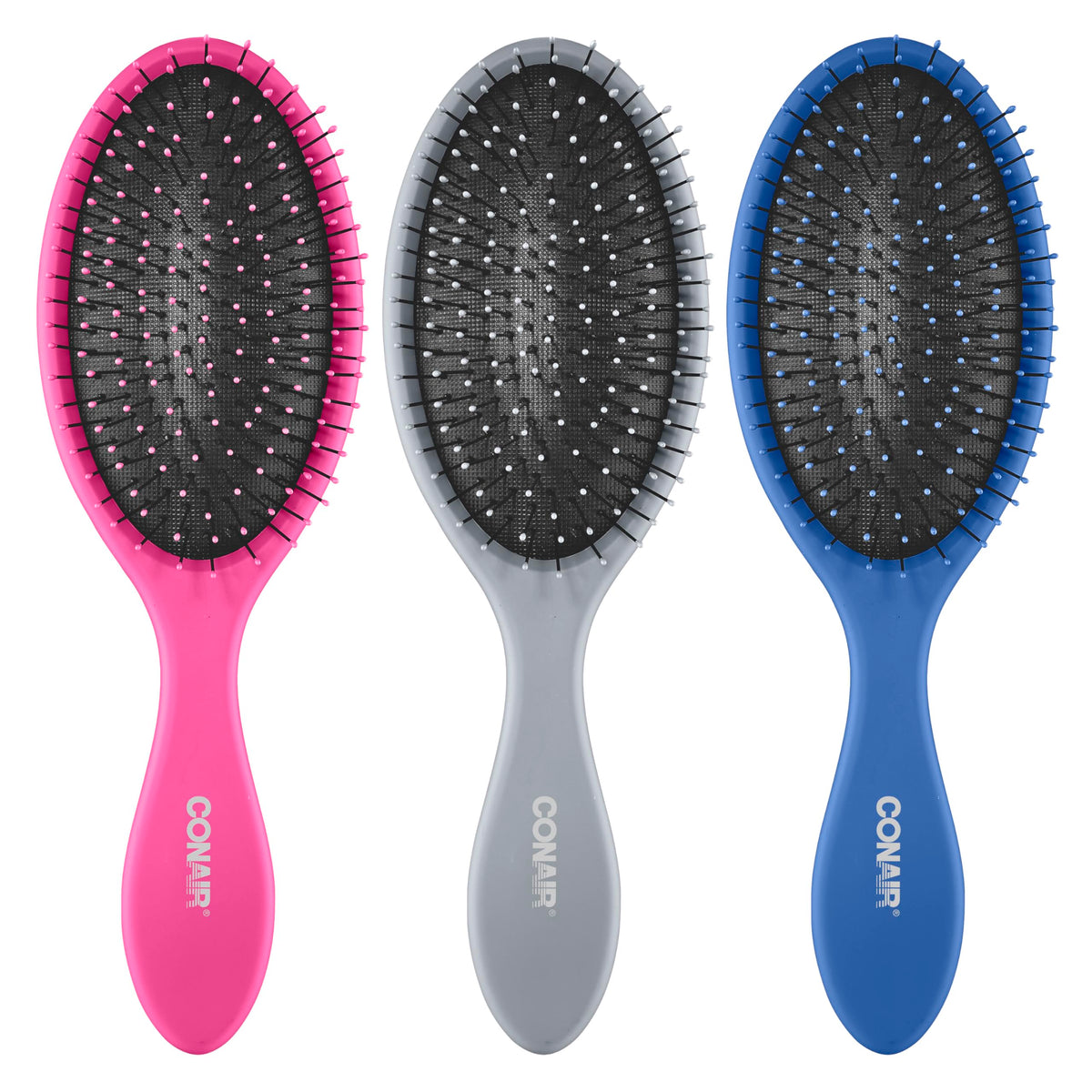 Conair Detangling Hair Brush Set front view with three brushes