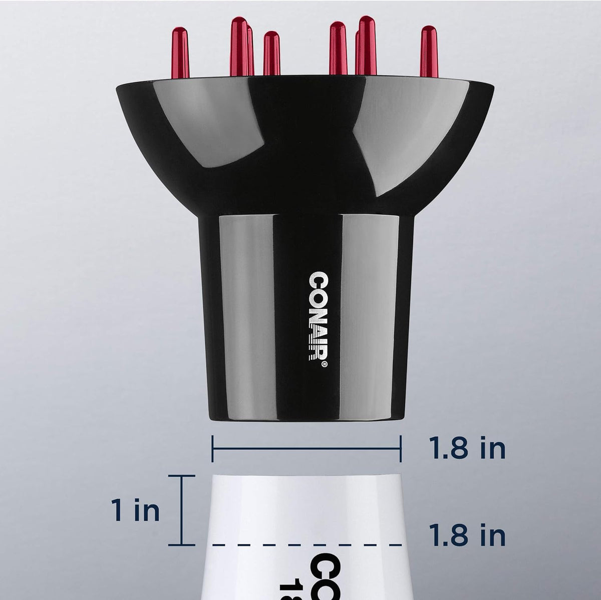 Conair diffuser attachment showing the finger design for volumizing