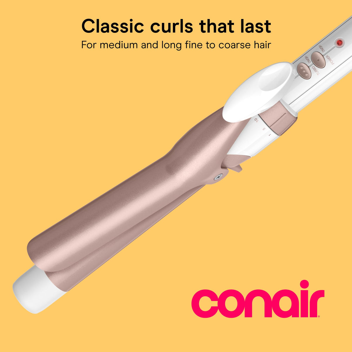 Conair Double Ceramic Curling Iron with 1-inch barrel and controls