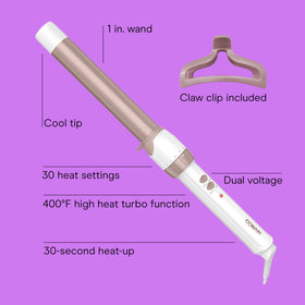 Conair Double Ceramic Curling Wand with claw clip