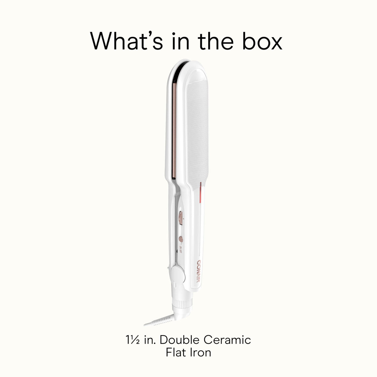 Conair Double Ceramic Flat Iron 1½-inch on a vanity