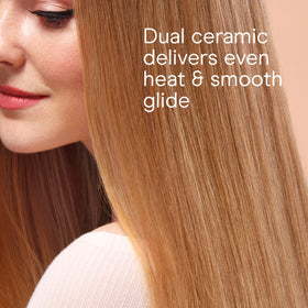 Conair Double Ceramic Flat Iron 1-Inch showing clamp-free design
