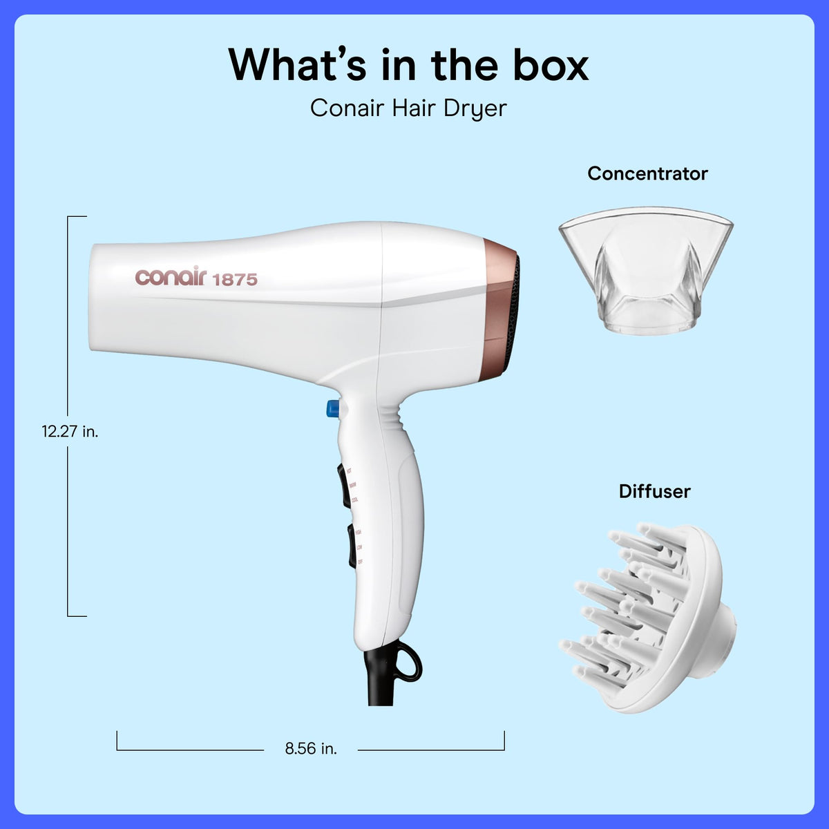 Conair Double Ceramic Hair Dryer with power cord