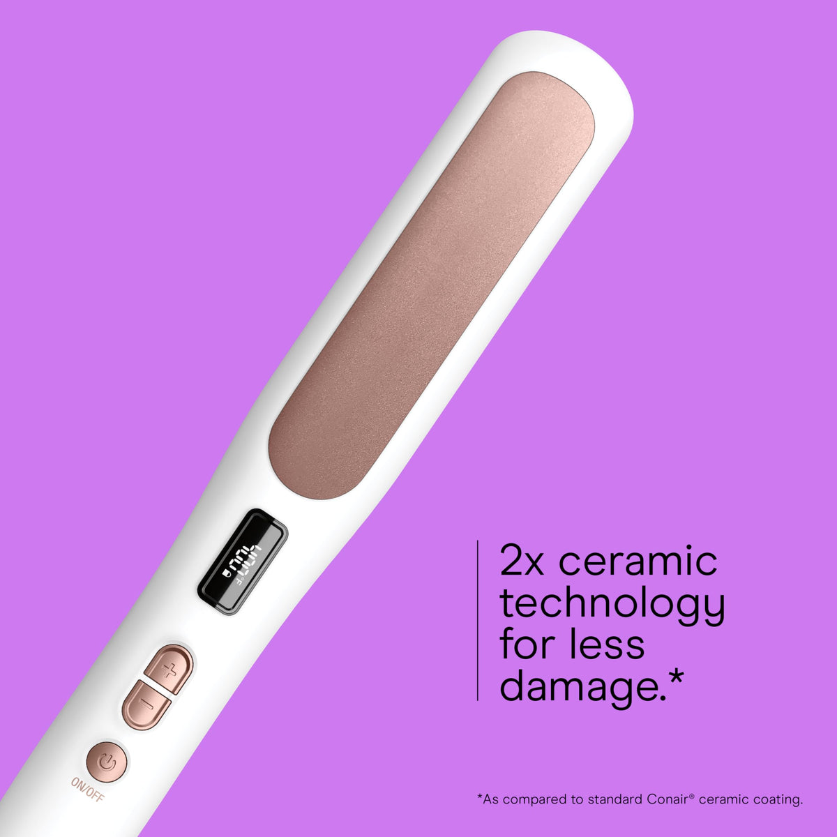 Conair Double Ceramic Hair Straightener Brush with 5 LED heat settings