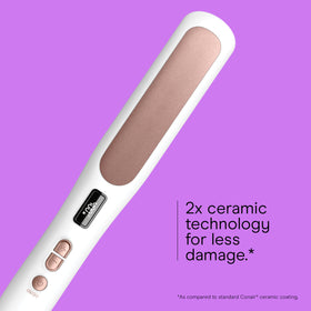 Conair Double Ceramic Hair Straightener Brush with 5 LED heat settings