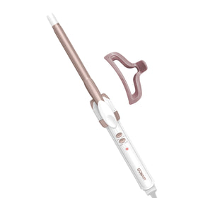 Conair Double Ceramic ½-Inch Curling Iron front view with claw clip