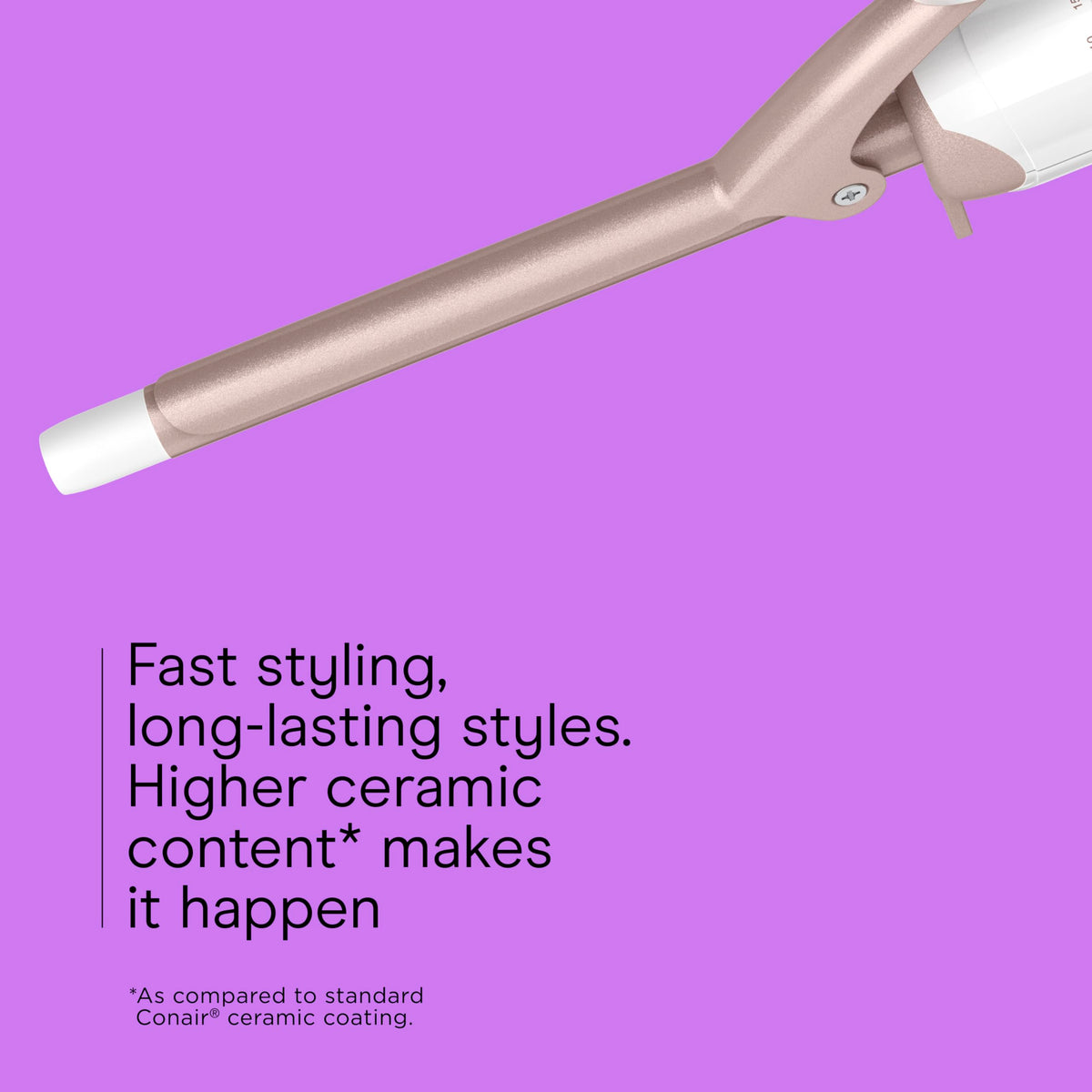 Conair Double Ceramic ½-Inch Curling Iron in use on hair